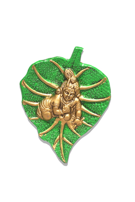 Leaf Krishna Green Gold 10 X 17 X 1 CM