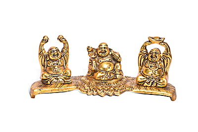 Laughing Buddha 3 Pieces ET Flower Gold 21*9*9 CM