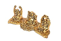 Laughing Buddha 3 Pieces ET Flower Gold 21*9*9 CM