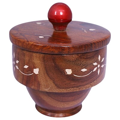 3 Inch Wooden Bowl with Cap