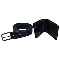 Men Belt + purse Combo Blue