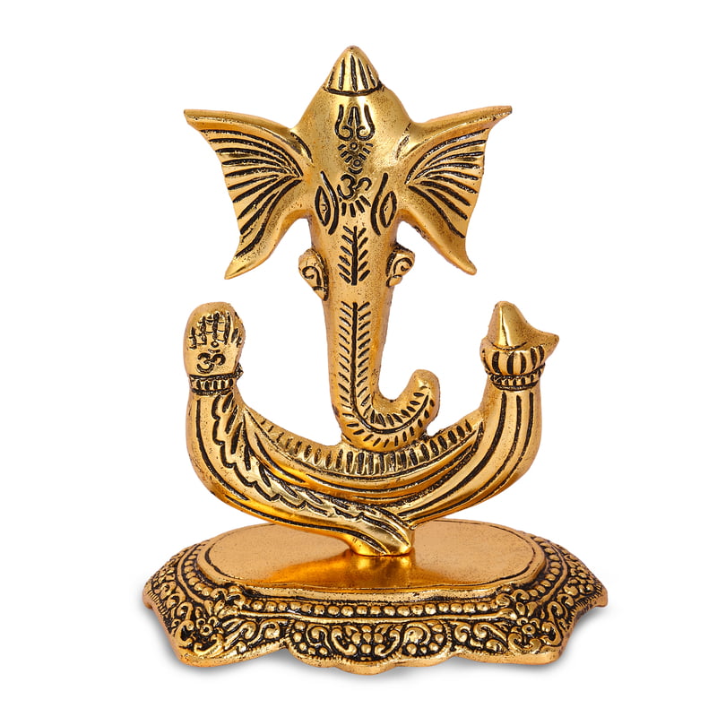 Trunk Ganesh Plate Gold