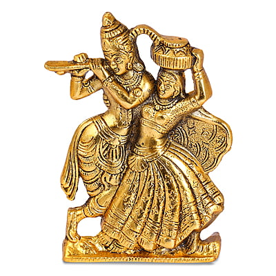 Radha Krishna Matki Gold 9*14*3.5CM