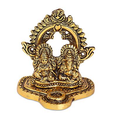 Laxmi Ganesh Gold Incense Stick Holder 7*9*7CM