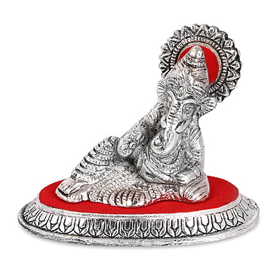 Resting Ganesh Silver 11*9*6.5 CM