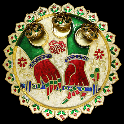 Hand With Flute Round Kumkum Plate