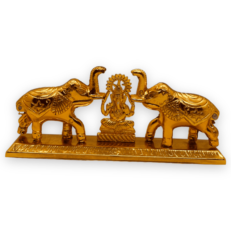 Elephant Pair Kum Kum Bharani With Ganesh