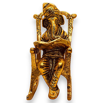 Chair Ganesha Small Gold 6 X 16 X 9 CM