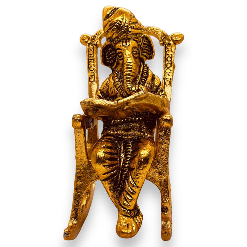 Chair Ganesha Small Gold 6 X 16 X 9 CM