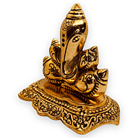 Shankh Ganesha Plate Gold Colour