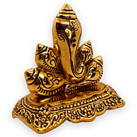 Shankh Ganesha Plate Gold Colour