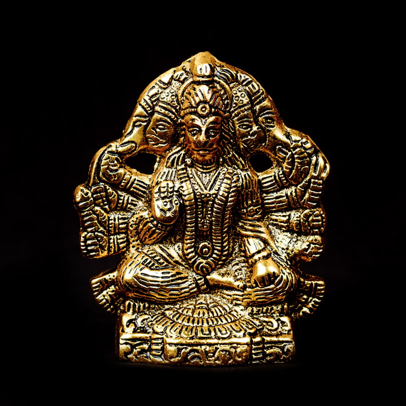 Hanuman Gold Panchamuka Anjineyar Wall Hanging